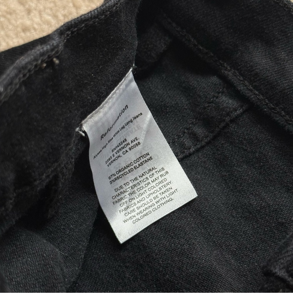 Reformation Alyssa High Rise Wide Leg Long Jeans in black - size 24 - Picture 8 of 8